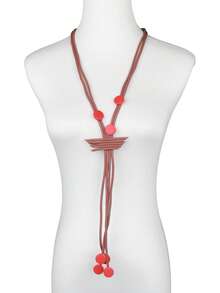 MARLIWOO 1件简约长款手工流苏项链，经典几何吊坠配饰，适合女性日常佩戴 - 彩色 - 查看 14