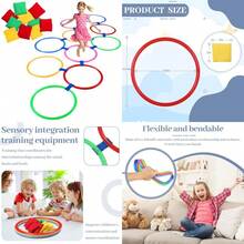 Multi-Game Hopscotch Set With Toss Bean Bags Hopscotch Ring Game For Outdoor Physical Games Promoting Coordination Durable Playground Toys For Boys And GirlsChildren's Growth Games, Fun And Joyful, Essential For Childhood - 5colors - View 1