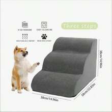 Cầu thang cho thú cưng 3/4/5 bậc, đường dốc cho giường, ghế sofa, chống trơn trượt và mài mòn, có thể tháo rời và giặt được, chăm sóc cho chó mèo bị thương, già yếu và đau khớp, sản phẩm bán chạy. - Nhiều màu - Xem 4