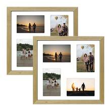 Kit 2 Quadros Porta Retrato Foto 10x15 Paspatur Branco 30x30 - Multi Fotos - Visão 11