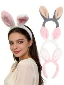 1pc Fashionable Cartoon Plush Bear Ear Headband Animal Ear Hair Hoop Headpiece - Multicolor - View 10