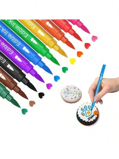 1支食用色素笔，适用于饼干、烘焙、派对装饰、绘画、书写，笔尖粗细可调节，可用于DIY翻糖蛋糕、糖霜、复活节彩蛋等。