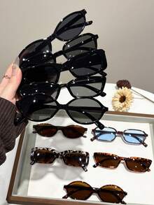 10pcs Women Vintage Personalized Retro Elegant Popular Design Never Outdated Best Friend Style Elegant Fashion Glasses Combination For Outdoor Casual Activities,Travel,Holiday Beach Party Accessories - 彩色 - 查看 2