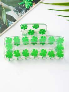 3个三叶草形状PVC发夹，8厘米长方形，绿色 - 彩色 - 查看 7