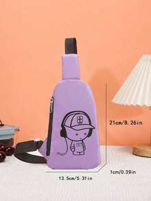 1 pieza Auriculares con cierre de cremallera de nailon, diseño de niño, adecuado para uso diario - Morado - Ver 5