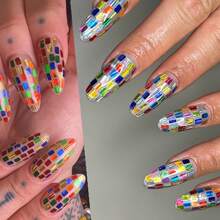 12-Raster holografischer Nagelglitzer Laser farbige quadratische Nagelglitzer Dekoration, DIY 3D holografisches Material Laser Silber Rosa Grün Blau Schwarz Rot glänzendes Acryl - Verschiedenfarbig - Übersicht 3