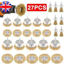 27PCS Rotary Wire Brush Cleaning Wheel Cup Brush Drill Attachment Bit Set Tool - Gold - View 8