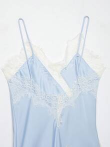 Seelio 新款女士时尚欧美风蕾丝装饰性感内衣风上衣 夏季 - 藍色 - 查看 10