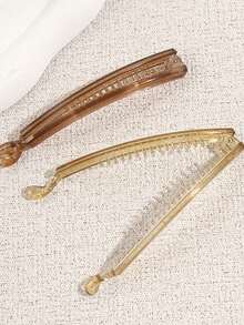 4个优雅简约香蕉夹，女士发饰盘发固定器，精致发夹，优雅发型装饰，节日礼物 - 4pcs多色 - 查看 4