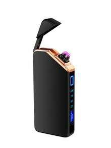 Encendedor de arco, a prueba de viento, recargable por USB, pantalla de potencia, encendedor electrónico creativo y personalizado. - Negro - Ver 2