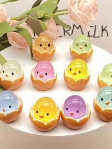 50/30个夜光迷你小鸡摆件，复活节发光装饰，色彩缤纷的雏鸡装饰品，餐桌摆件，盆景展示，复活节派对礼物，适合复活节花园、桌面装饰、家居装饰、主题派对礼品 - 彩色 - 查看 3