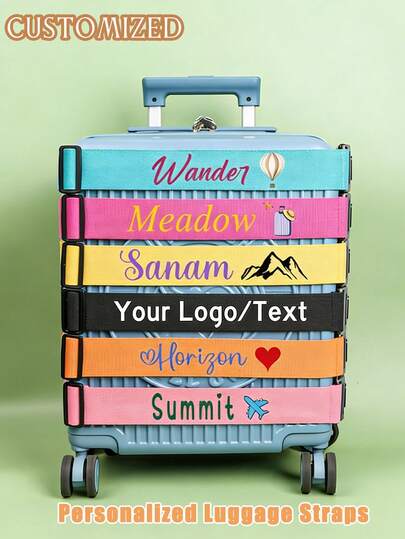 Personalized Luggage Strap, Customizable Text/Your Own Information, Anti-Theft Suitcase, Portable Travel Security Belt, Ideal Gift For Travelers, Birthday, Valentine's Day, Business, Leisure Travel, Long-Distance Travel Or Vacation