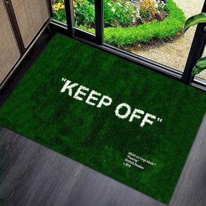 VIKAMA Keep Off Creative Rug Green Floor Mat Doormat Welcome Mat Bathroom Mat Rug For Bedroom Carpet For Live Room Home Dec