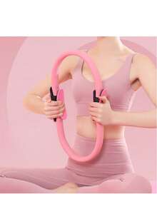 3pcs/Set Pink & Purple Pilates Ring, Yoga Resistance Circle, Magic Circle, Yoga Ball, Figure 8 Resistance Band - Multicolor - View 3