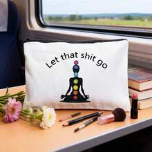 Cadou de instructor de yoga, accesorii de yoga pentru femei, cadou distractiv de meditație, cadou Zen, pungă de machiaj după cum îți dorești, geantă cosmetică, geantă mică, geantă de mână, geantă de călătorie, cadou de ziua de naștere și Crăciun - Multicolor - Vizualizare 5