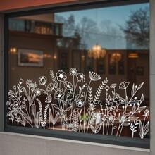 1/3pcs Reusable Static Cling Window Decals, Removable Vinyl Static Stickers, Floral Pattern Design, Suitable For Shop Windows, Mirrors, Windows And Home Decor - Multicolor - View 10