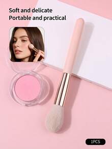 1pc Flame Blush Brush, Precise Face Blusher Powder Highlighter Makeup Brush, Soft Bristles Non-Irritating Makeup Tool - Apricot - View 9