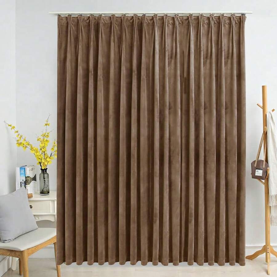 vidaXL Verdunkelungsvorhang Mit Haken Samt Beige 290 X 245 Cm - 均碼 - 查看 1
