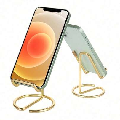 Soporte de teléfono de alambre de hierro, soporte de escritorio minimalista de hierro para teléfono/tableta, soporte de teléfono/tableta de metal creativo para decoración del hogar