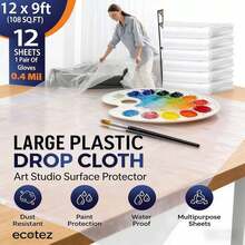 1 pieza Película protectora de piso resistente y de gran tamaño, impermeable y antipolvo para pintura, renovación y arte, hogar y vida, productos del hogar, cubiertas antipolvo, cubiertas de polvo para muebles - Multicolor - Ver 5