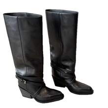 Women Mid-Calf Boots - Black Velvet Lining, 7cm - View 8