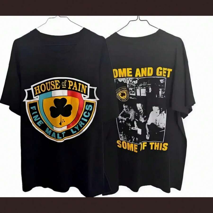 House Of Pain Band Fine Malt Lyrics 2 Sided Tee Shirt Black T-SHIRT Gildan Classic - 黑色 - 查看 1