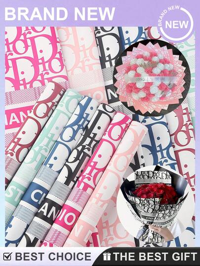 20张优质防水鲜花包装纸，22.8x22.8英寸双面加厚花束包装纸，适用于花店用品、DIY手工礼品包装、婚礼花束、母亲节鲜花、生日礼物包装、求婚装饰、毕业礼物、周年纪念礼物等。