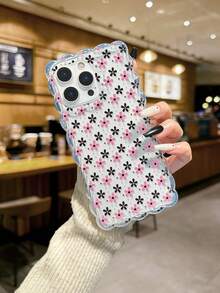 Floral Painted Braided Wave Edge Minimalist Elegant TPU Painted Anti-Drop Phone Case Compatible With IPhone 17pro/17Air /17/17promax 16/11/16pro/16plus/16promax/16e/15Promax/13/14/12/XS/XR/7G/8PXR /7/8, Painted TPU Anti-Drop Soft Case Compatible With IPhone 15Promax, 13, 14, 12, X, 12/14 Painted TPU Anti-Drop Soft Case - Multicolor - View 3