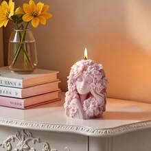 Garden Dreaming Girl Scented Candle Silicone Mold DIY 3D Floral Girl Candle Silicone Mold - White - View 4