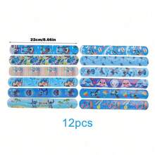 Disney 6/12/24pcs/Set Blue Cartoon Stitch Themed Elastic Bracelets, Cute Stitch Pattern, Suitable As Birthday Gift, Party Favor, And Classroom Reward - Multicolor - View 8
