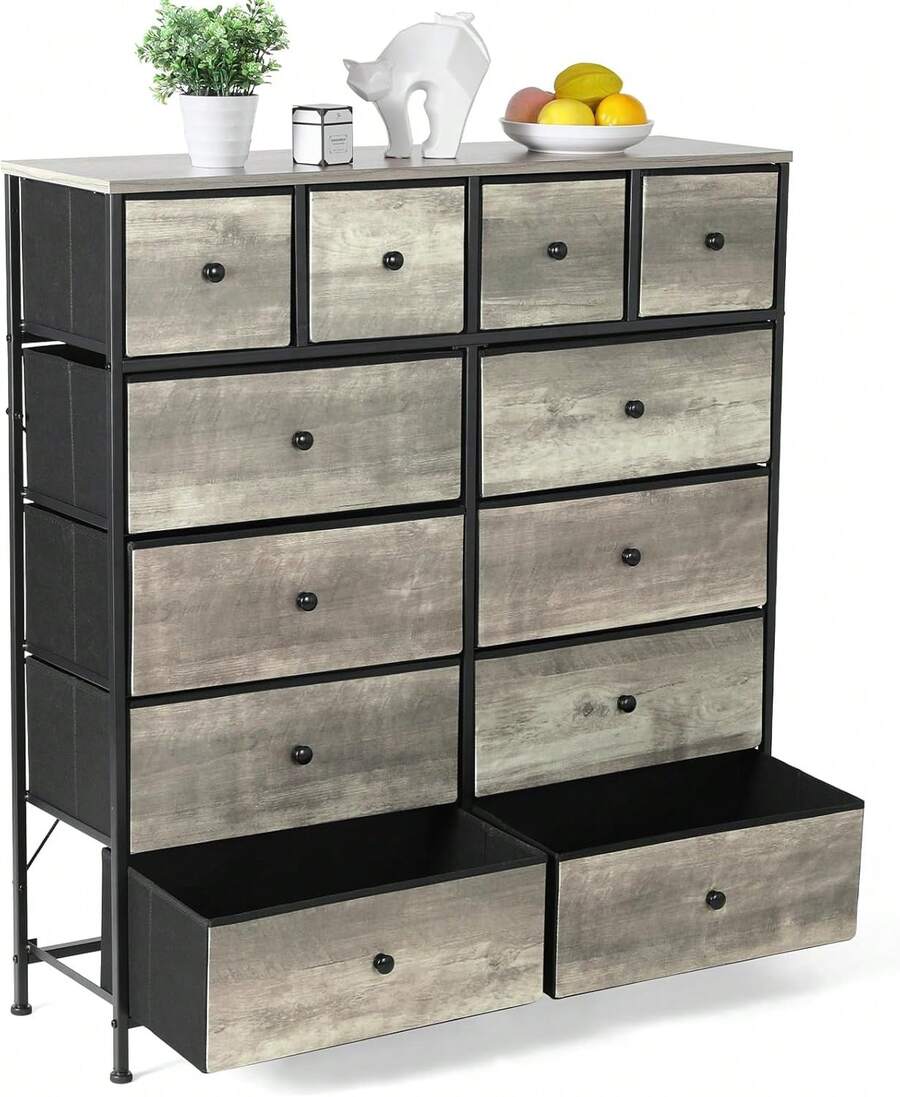 Storage Drawers - Gri+siyah - Görünüm 1