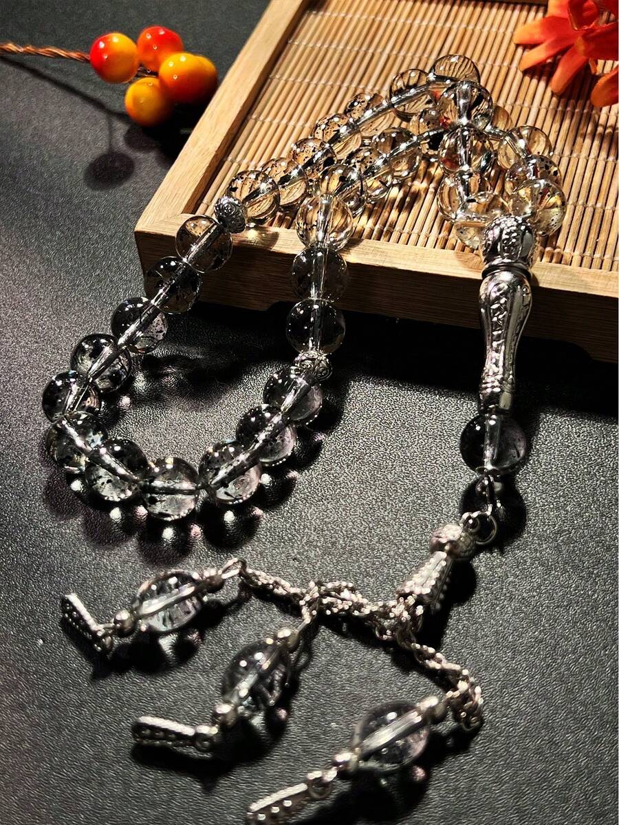 1pc Ramadan Prayer Beads Bracelet, Various Ink Painting Glass Styles, Essential For Islamic Prayer, Ramadan - Multicolor - View 1