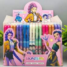 12pcs K POP Demon-Hunting Girl Group Hot Erasable Neutral Pen, Click-To-Erase Pen, Student Stationery, Korean Comic Style Erasable Signature Pen, Suitable As A Study Tool, Holiday Gift, Or Birthday Gift - A - View 6