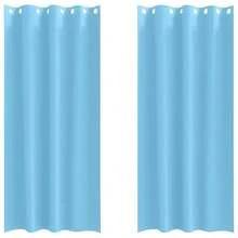 vidaXL 2 Stück Verdunkelnde Vorhänge Mit Ringen, Himmelblau, 245 X 140 Cm - one-size - View 2