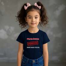 T-Shirt "Only Daughter - Promoted To Big Sister" - Children's - Navy Blue - View 1