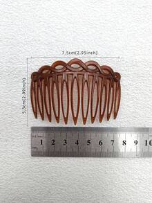 Bộ 4 chiếc/gói, lược cài tóc nữ thanh lịch màu trơn 8.5cm, chất liệu PS (Polystyrene), thích hợp sử dụng hàng ngày, làm phụ kiện tóc, lược cài đầu. - Nhiều màu - Xem 6