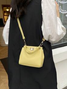 Fashionable Commuter Bag, Luxury Women's Handbag, Elegant Shoulder & Top Handle Multi-Function Work Bag - Yellow - View 7