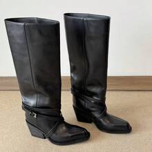 Women Mid-Calf Boots - Black Velvet Lining, 7cm - View 9