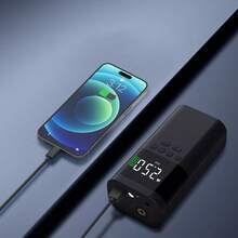 CamelParty A Smart Tire Inflator With Digital Display, A 150 PSI Wireless Air Pump For Vehicles, Automatic Inflation Detection And Cut-Off Function, An LED Flashlight For Nighttime Use, Support For 5V USB Discharge, And A Power Bank For Mobile Phones/Tablets. - Không dây - Xem 3