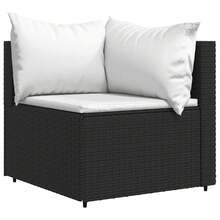 vidaXL 4-Teiliges Garten-Lounge-Set Mit Kissen, Schwarz Polyrattan - 黑色 - View 4