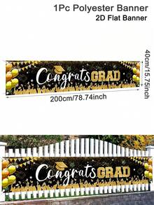 1 件大型毕业横幅，200*40 厘米，2026 届毕业生祝贺庭院标牌，适用于 2026 年毕业派对装饰，黑/红/绿/蓝金色欢迎标牌，适用于户外围栏、车库、花园、门廊背景墙、家居装饰、房间装饰，2D 平面户外悬挂横幅 - 彩色 - 查看 13