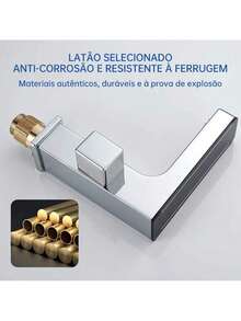 Torneira Misturador Monocomando Banheiro Inteligência Led - Prateado - Brilhante - Falar - Visão 7