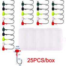 HENGJIA Ned Rig Jig Heads, Ned Rig Baits Kit For Bass Fishing 25PCS Ned Jig Hooks Mushroom Head Jigs Fishing Hooks Weedless Fishing Hooks, 2.6g/3.4g/4.2g/7g - Multicolor - View 14