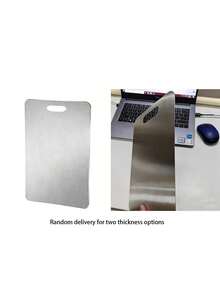1pc Stainless Steel Cutting Board, Silver Kitchen Chopping Board - Silver - View 9