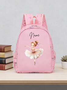 1 pieza Mochila mini personalizada de estilo minimalista elegante con estampado de ballet, adecuada para volver a la escuela, uso diario, salidas, escuela y viajes, también un excelente regalo de cumpleaños o Navidad. Patrón de impresión aleatorio. Se puede personalizar con su nombre, número de la suerte o fecha de aniversario. - Multicolor - Ver 2