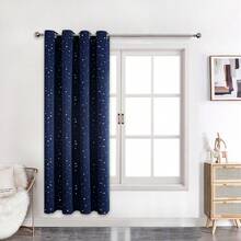 1 tấm rèm cửa bằng polyester in hình ngôi sao ánh kim, rèm cản sáng cho phòng ngủ, phòng khách, thích hợp sử dụng trong kỳ nghỉ. - Xanh đậm - Xem 20