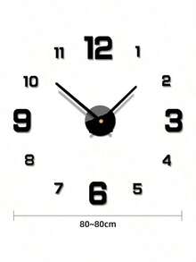 1个创意DIY数字挂钟，3D亚克力家居装饰静音无框挂钟，适用于卧室、客厅、家庭办公室、餐厅墙面装饰、家居装饰、房间装饰 - 彩色 - 查看 15