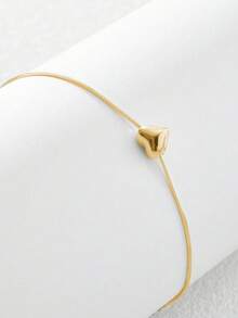 1条S925纯银极简3D心形脚链，浪漫设计，适合女性日常及度假佩戴，独特心形，百搭优雅，是馈赠佳品。 - 心 - 查看 5