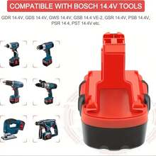 2pack/1pack 4.8Ah 14.4V Ni-MH Replacement Battery Compatible With Bosch Power Tools, For BAT038, BAT040, BAT041, BAT140, BAT159 Models - Red and Black - View 2