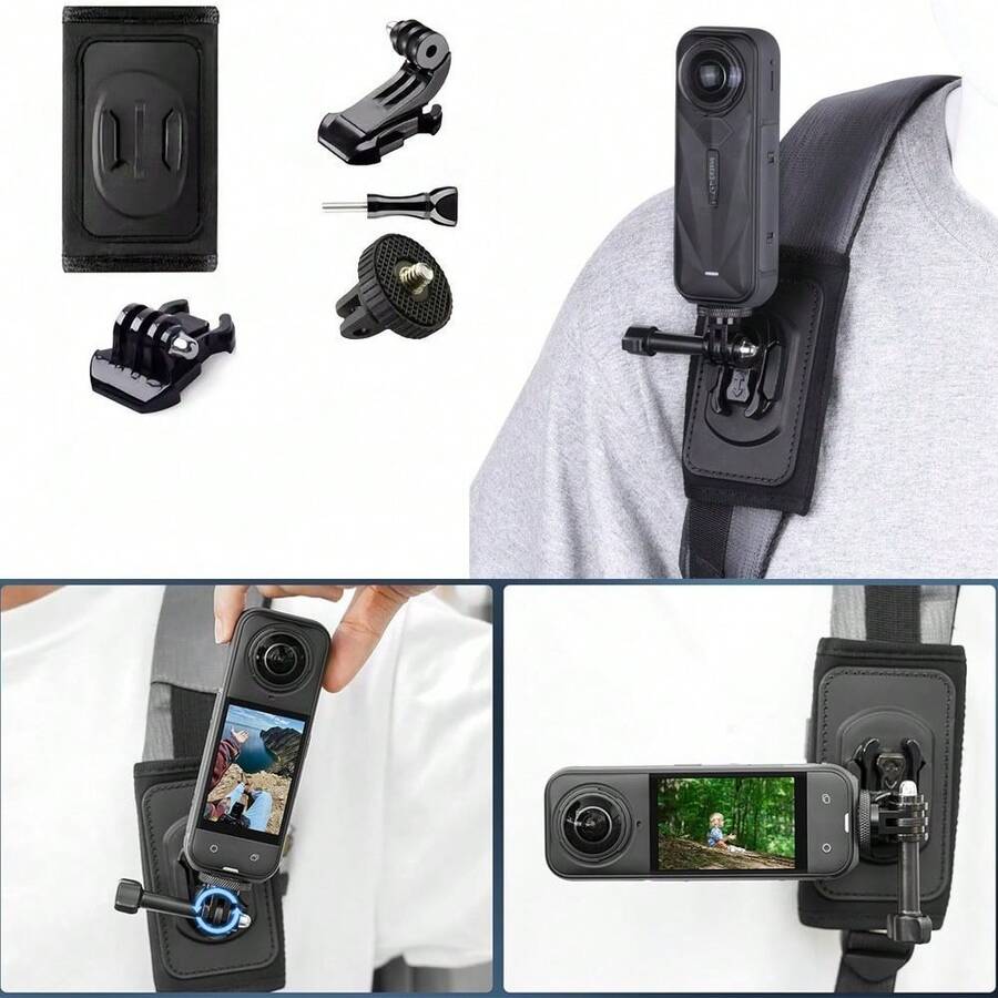 Supporto zaino per action camera per Hero13 12 11 10 9 8 7 6 5 4 Insta360 X5/4/3/2/Go 3S/Acepro OSMO 360 Accessori per action camera - Multicolore - Visualizzare 1